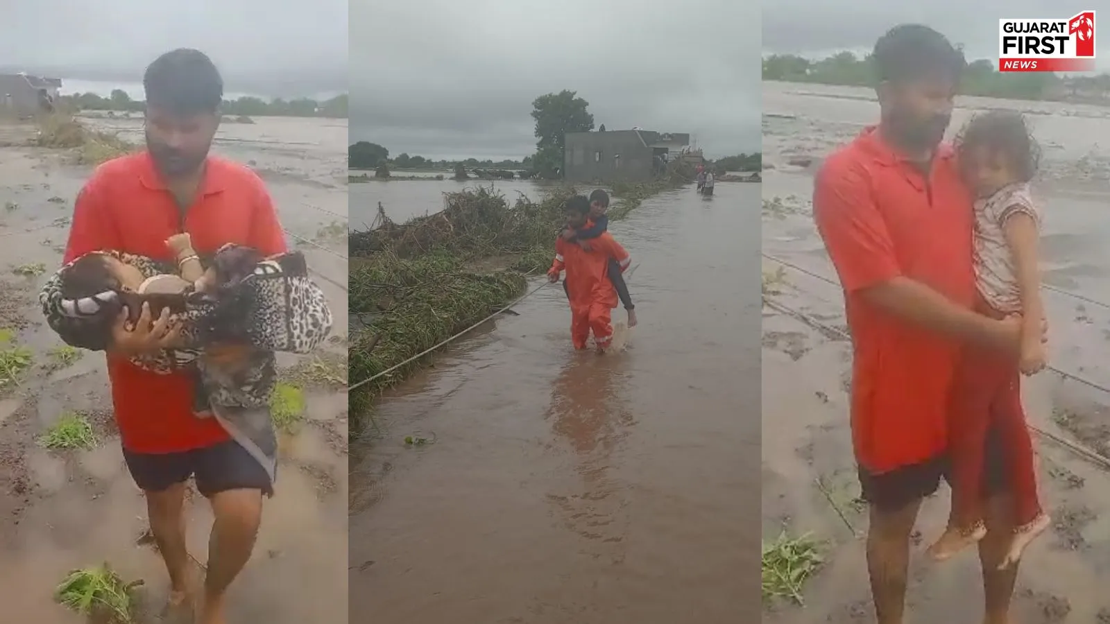 NDRF and fire teams rescuing People